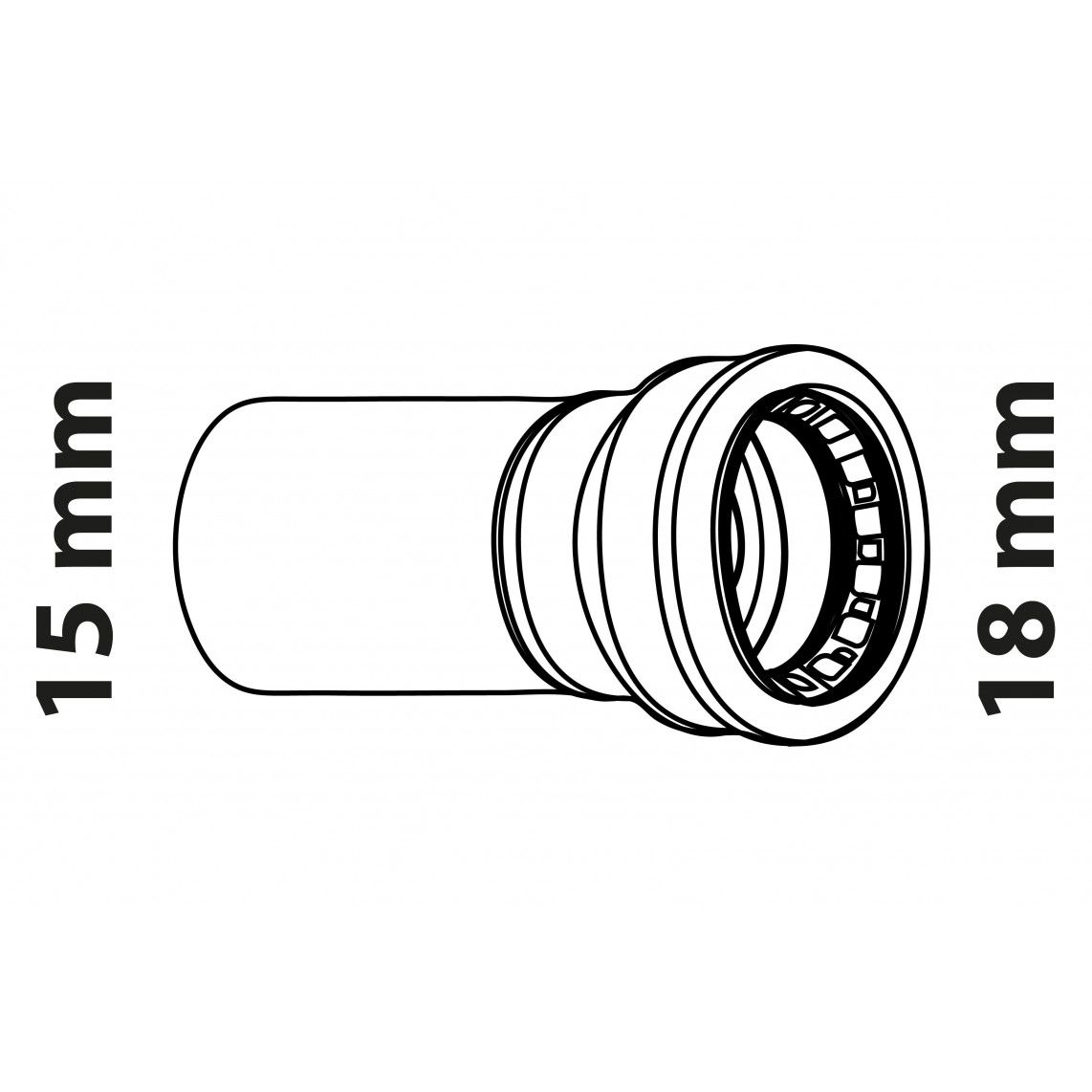 989475217 CU verloopnippel, blanco, 18 mmA x 15 mm, 1 mof, (S243) vue 2