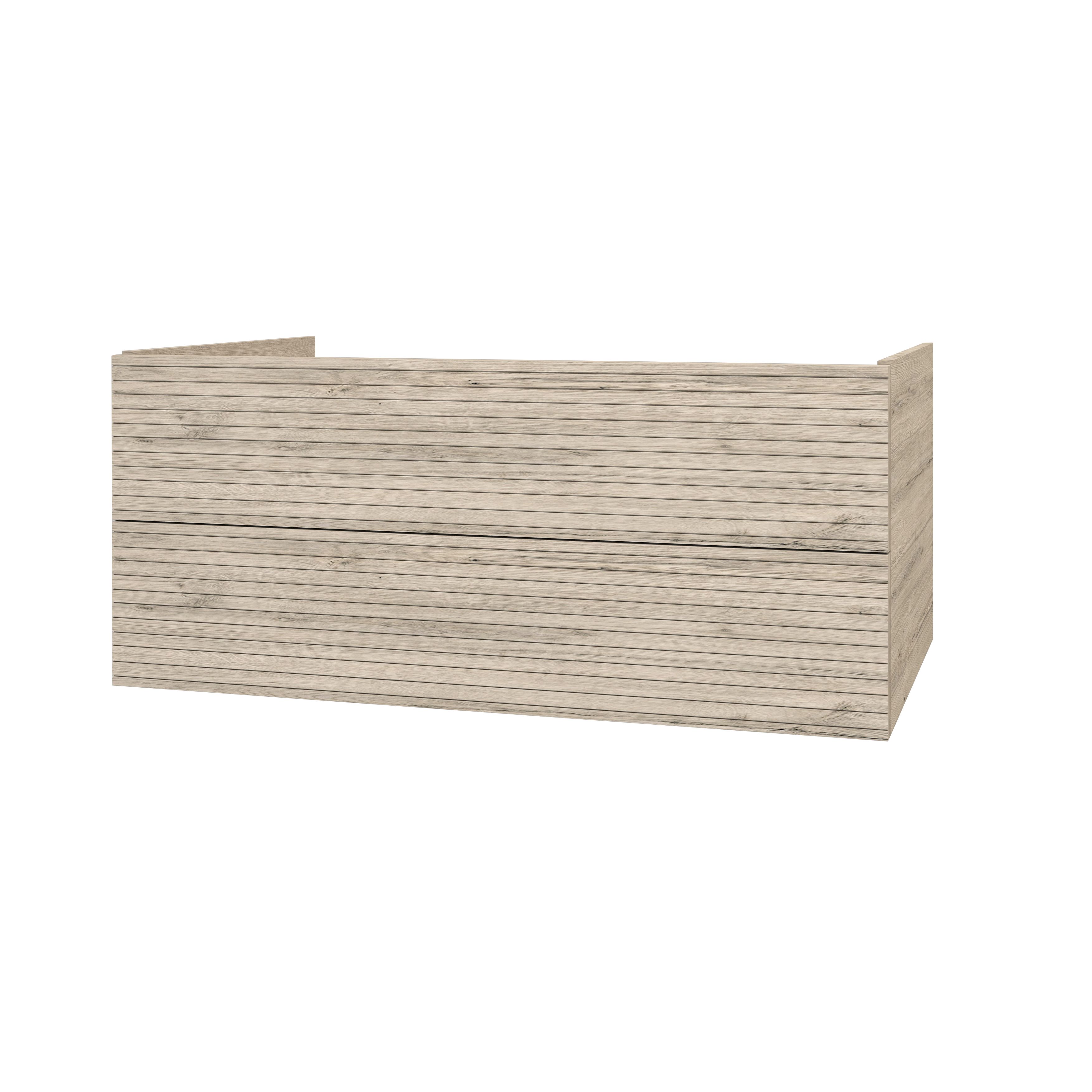 ELITE ONDERKAST MET HORIZONTAAL RELIËF (120CM) - LICHT HOUT vue 2
