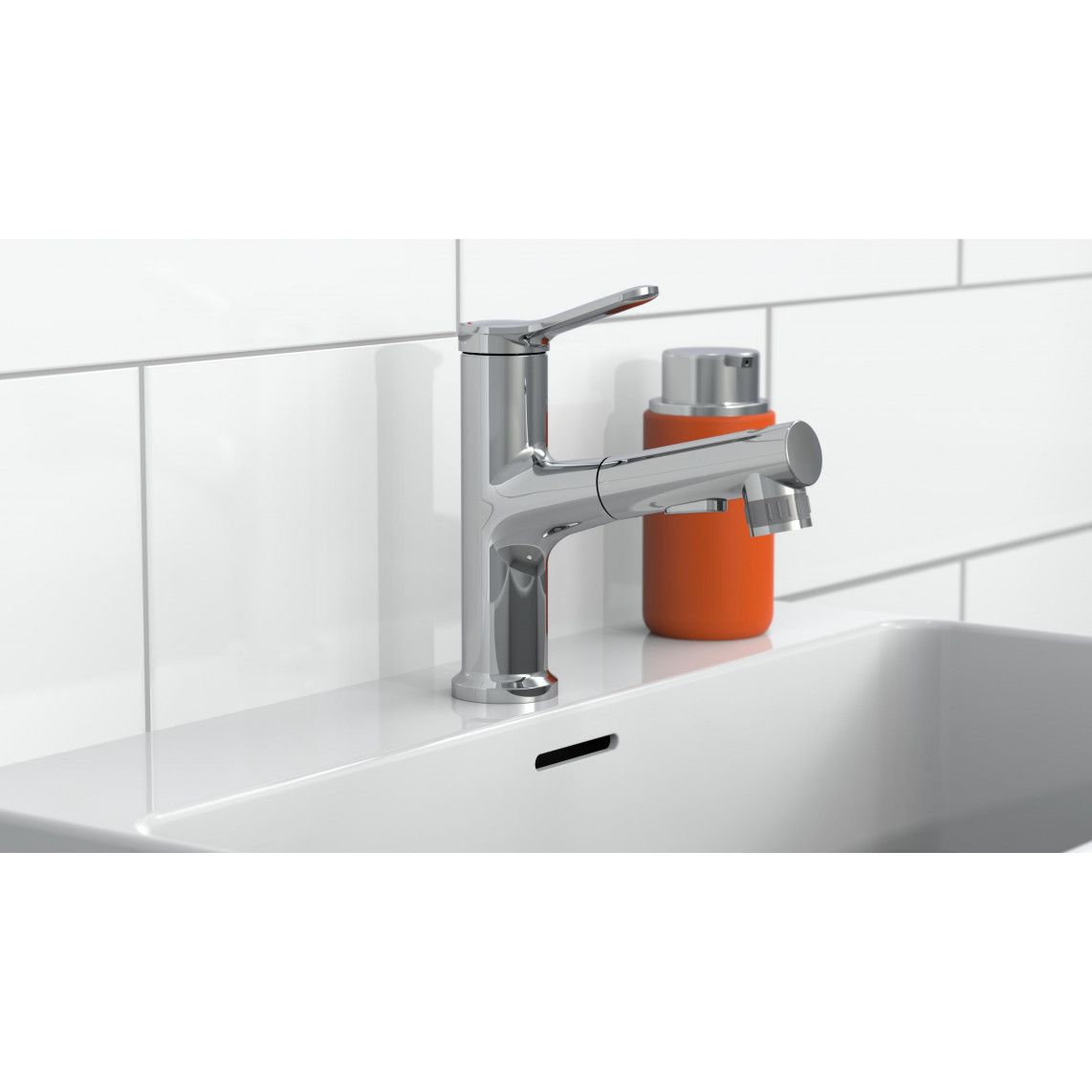 NI075VARCR VARIABILE Wash basin mixer, chrome, with pull-out sprayer vue 11
