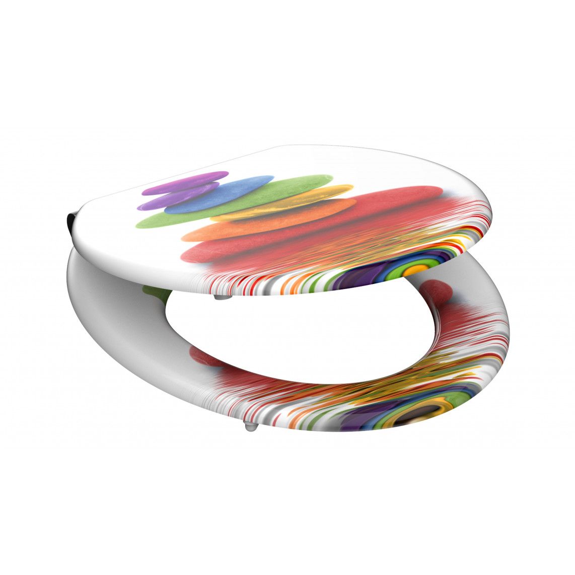 80120 MDF Toilet seat COLORFUL STONES, with soft close vue 3
