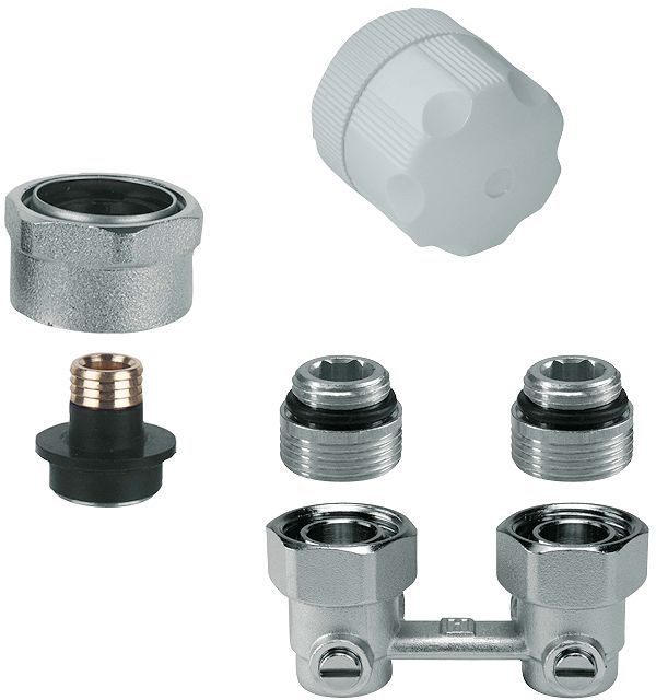 CV KRAANSET MANUEEL VOOR VENTIELRADIATOR 1/2" OF 3/4" MET KOPPELINGEN 16MM HONEYWELL HAAKS vue 1