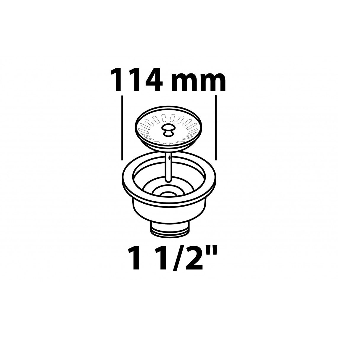 98835249 ECO-SAVE Basket valve, plastic, grey, 1 1/2" male, stainless steel valve cup & sieve Ø 114 mm vue 7