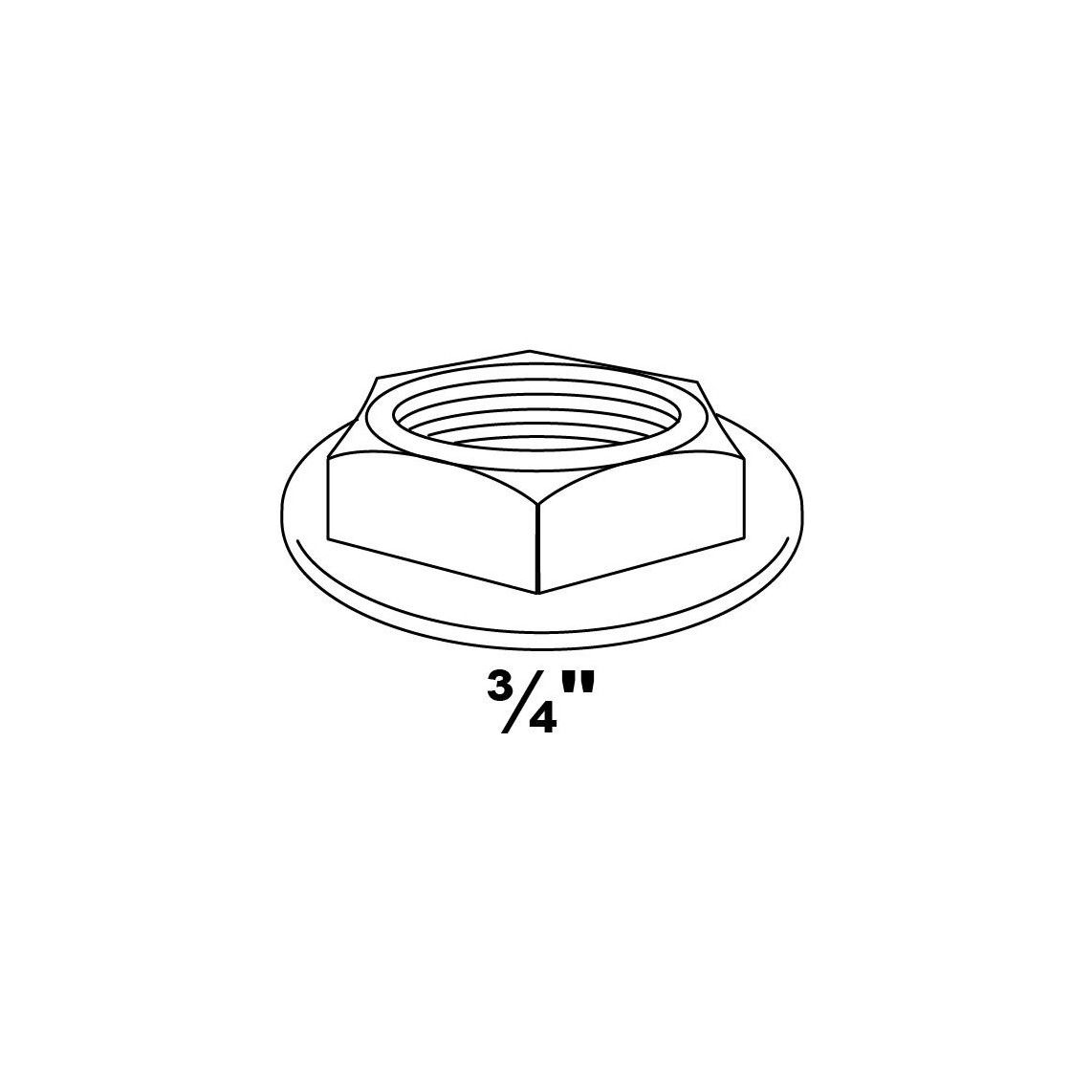 989440213 flenstegenmoer, 3/4"BI, voor bevestiging voor kranen vue 2