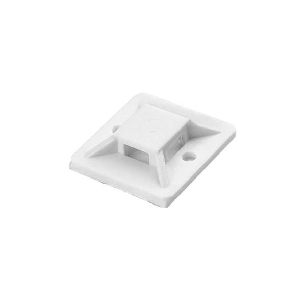 Support auto - adhésif pour collier de câblage, 30 x 30mm, Blanc, 50 pièces