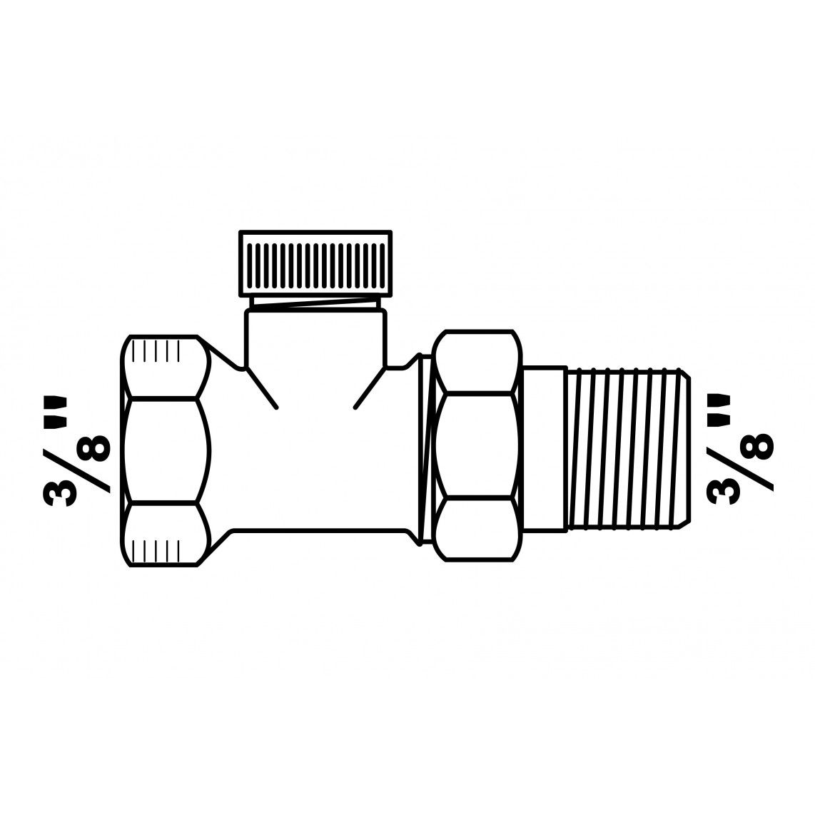 988531055 Radiator screw connection, nickel, 3/8", straight passage, lockable vue 2