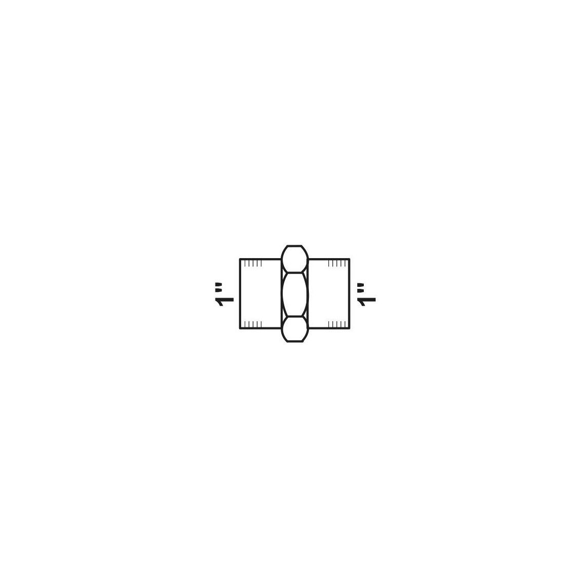 989808055 Screw connection, malleable galvanized, 1" female, conical sealing vue 2