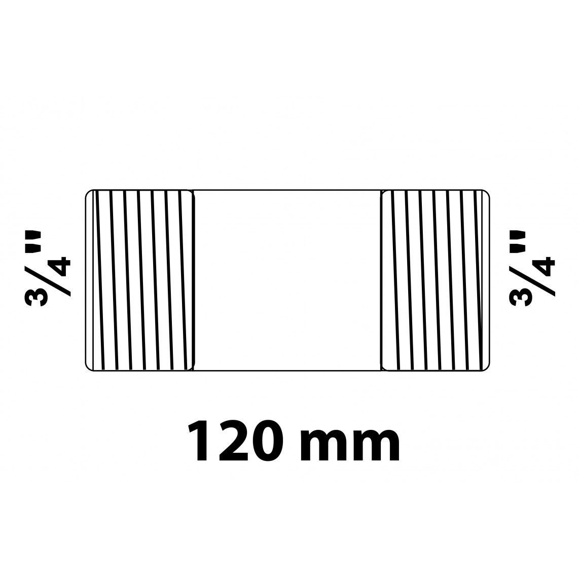 989823455 GI dubbele buisnippel, gegalvaniseerd, 3/4" x 120 mm, (23) vue 2