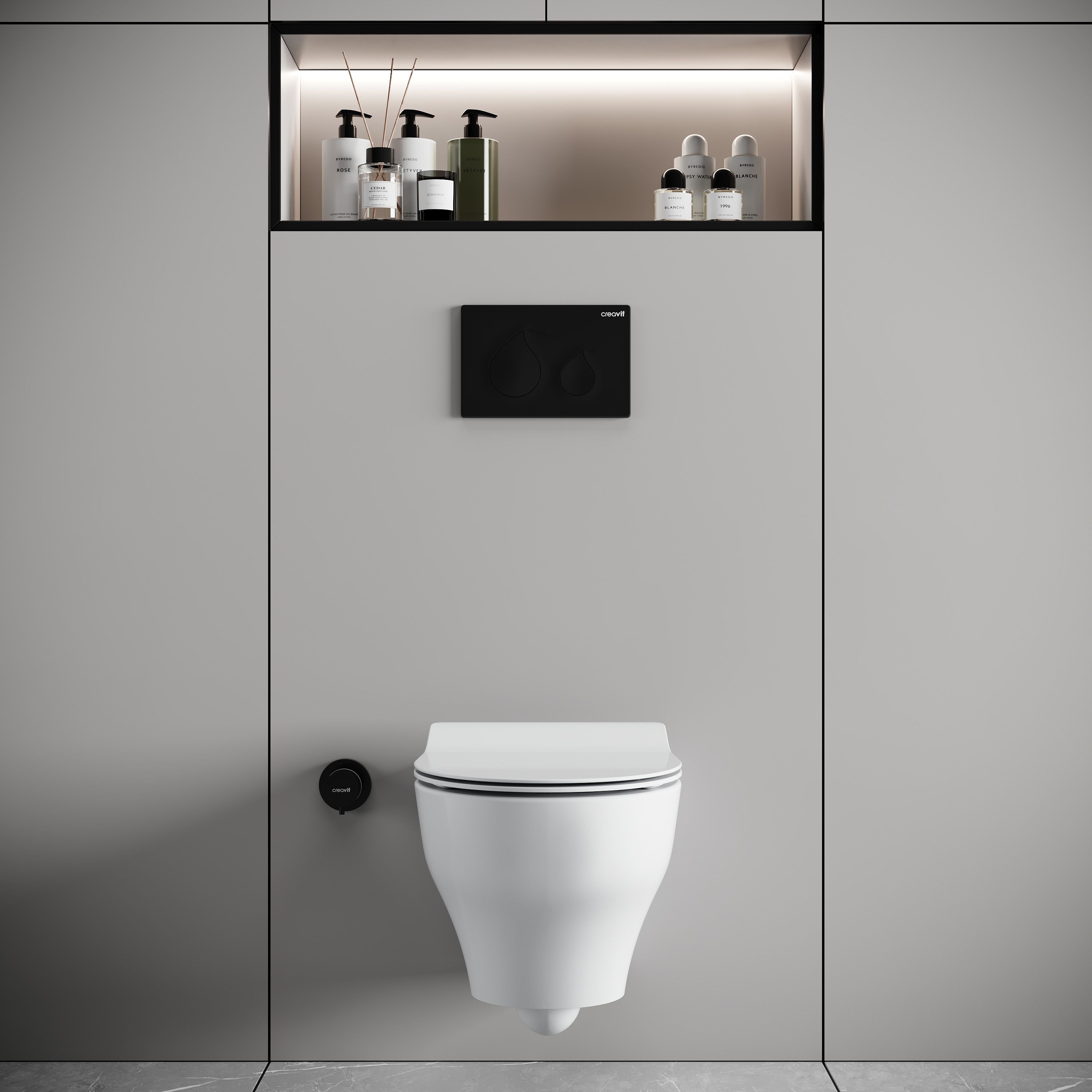 CREAVIT NESS WC SUSPENDU - TORNADO FLUSH - SANS BRIDE - SANS ABATTANT WC - BLANC BRILLANT vue 5