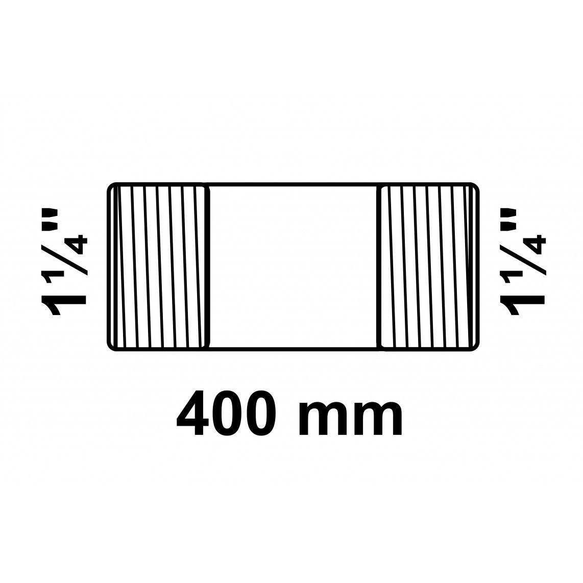 989827955 Barrel nipple, malleable galvanized, 1 1/4" x 400 mm vue 2