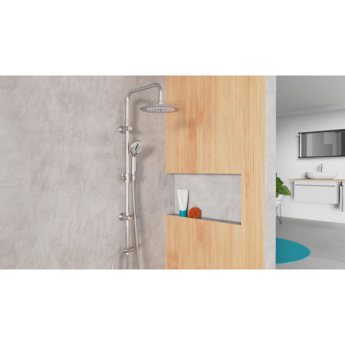 DX12009 Overhead shower set, chrome, for glueing vue 6