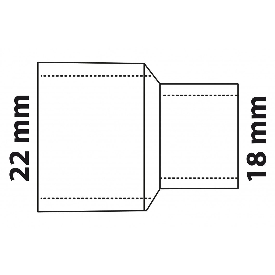 989066017 CU verloopsok, blanco, 22 mm x 18 mm, 2 mofen, (5240) vue 3
