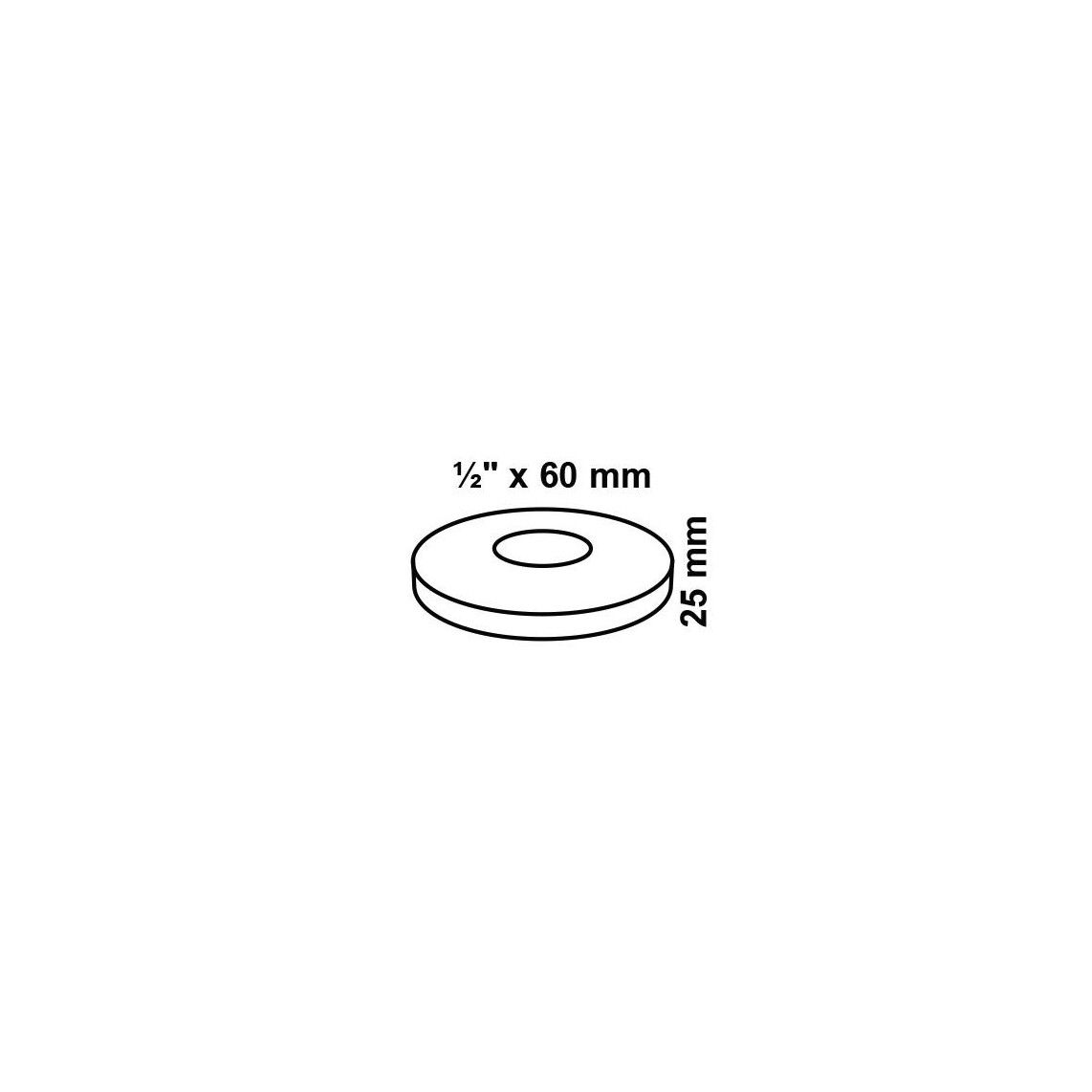 988135248 kraanrozet, chroom, 1/2" x 60 mm x 25 mm vue 2