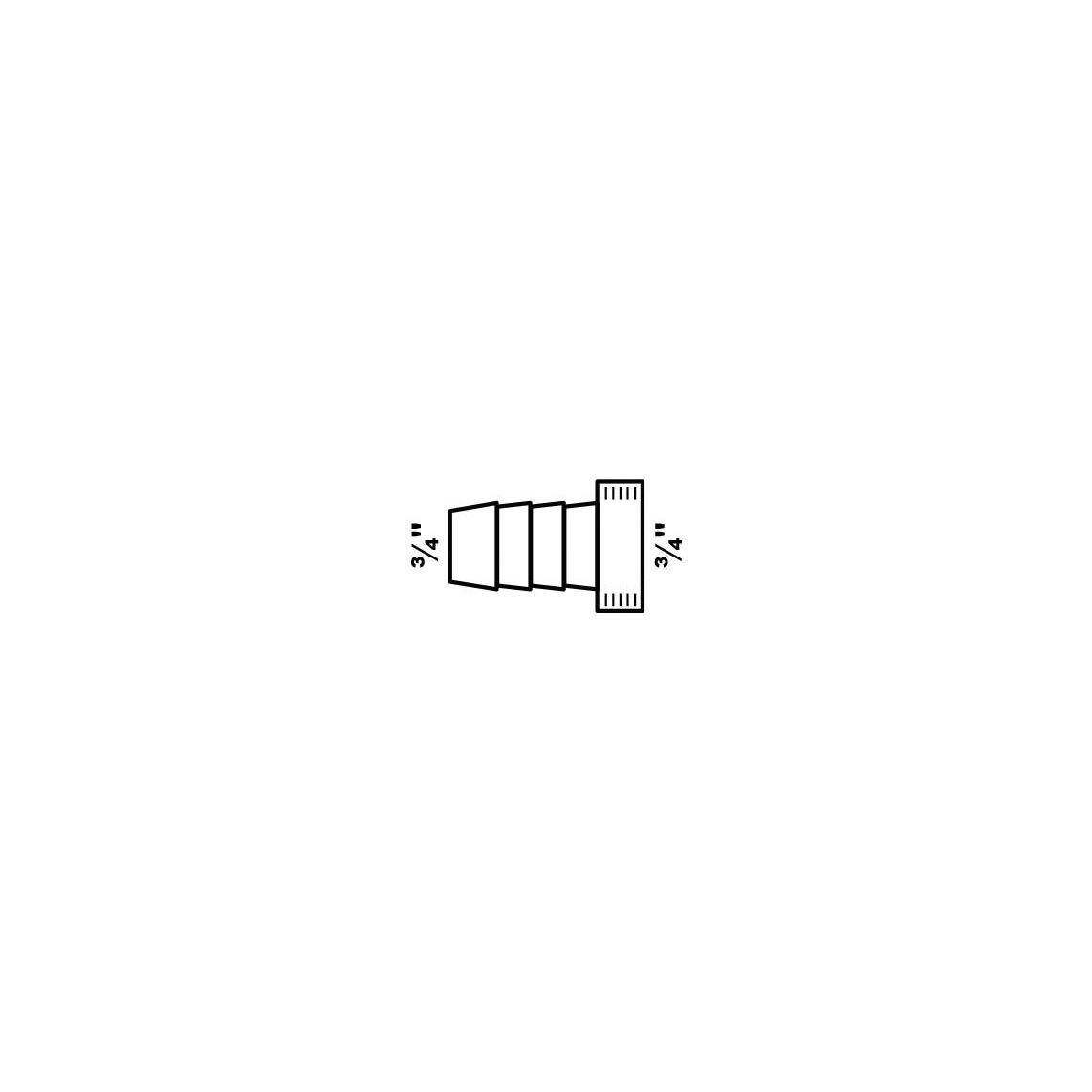 98840120 Immersion tube connection, chrome, 3/4" female x 3/4" sleeve vue 2