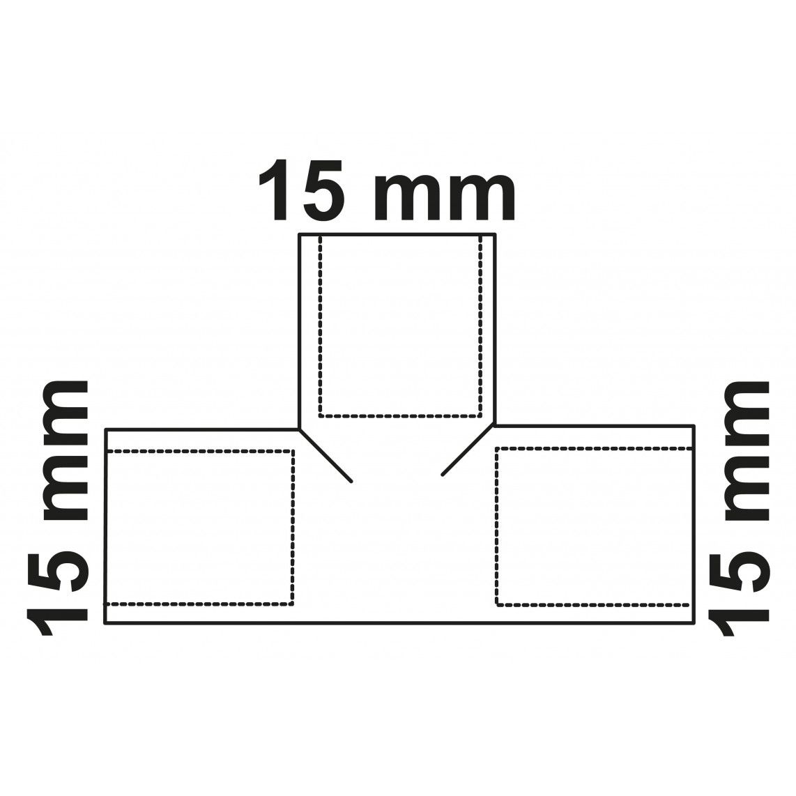 989043017 CU T-stuk, blanco, 15 mm, 3 mofen, (5130) vue 3