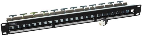 Panneau de brassage vide 24 ports + 26 x keystones sans outil UTP cat5 avec support de câbles