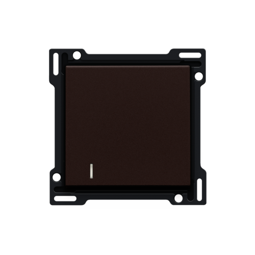 Set de finition avec voyant pour interrupteur ou bouton-poussoir simple, couleur dark brown coated
