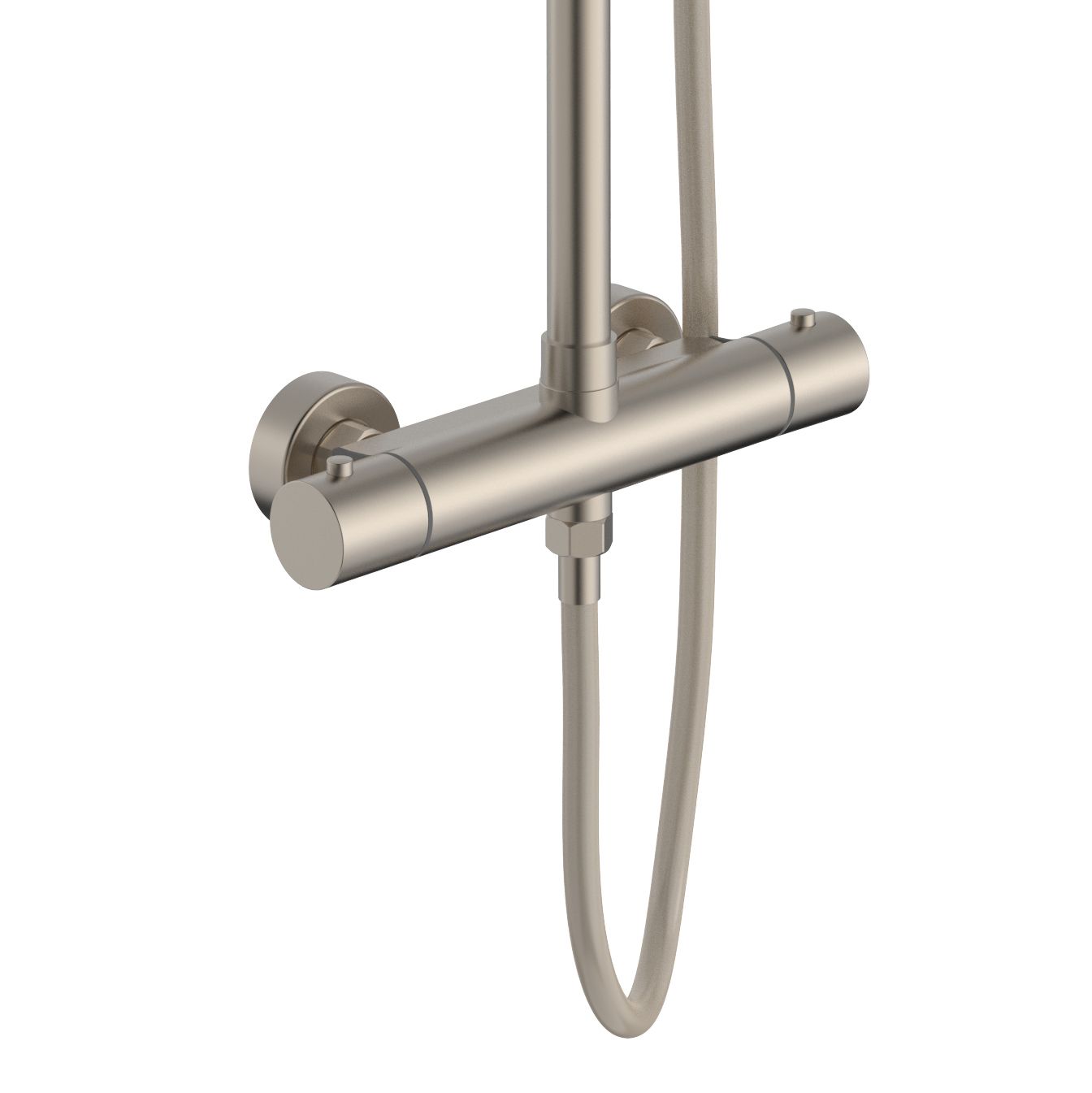 ALONI OPTIMA RONDO SET DE DOUCHE À JETS DE PLUIE – THERMOSTATIQUE – MONTAGE APPARENT - COOL TOUCH – BELGAQUA – ACIER INOX BROSSÉ vue 3