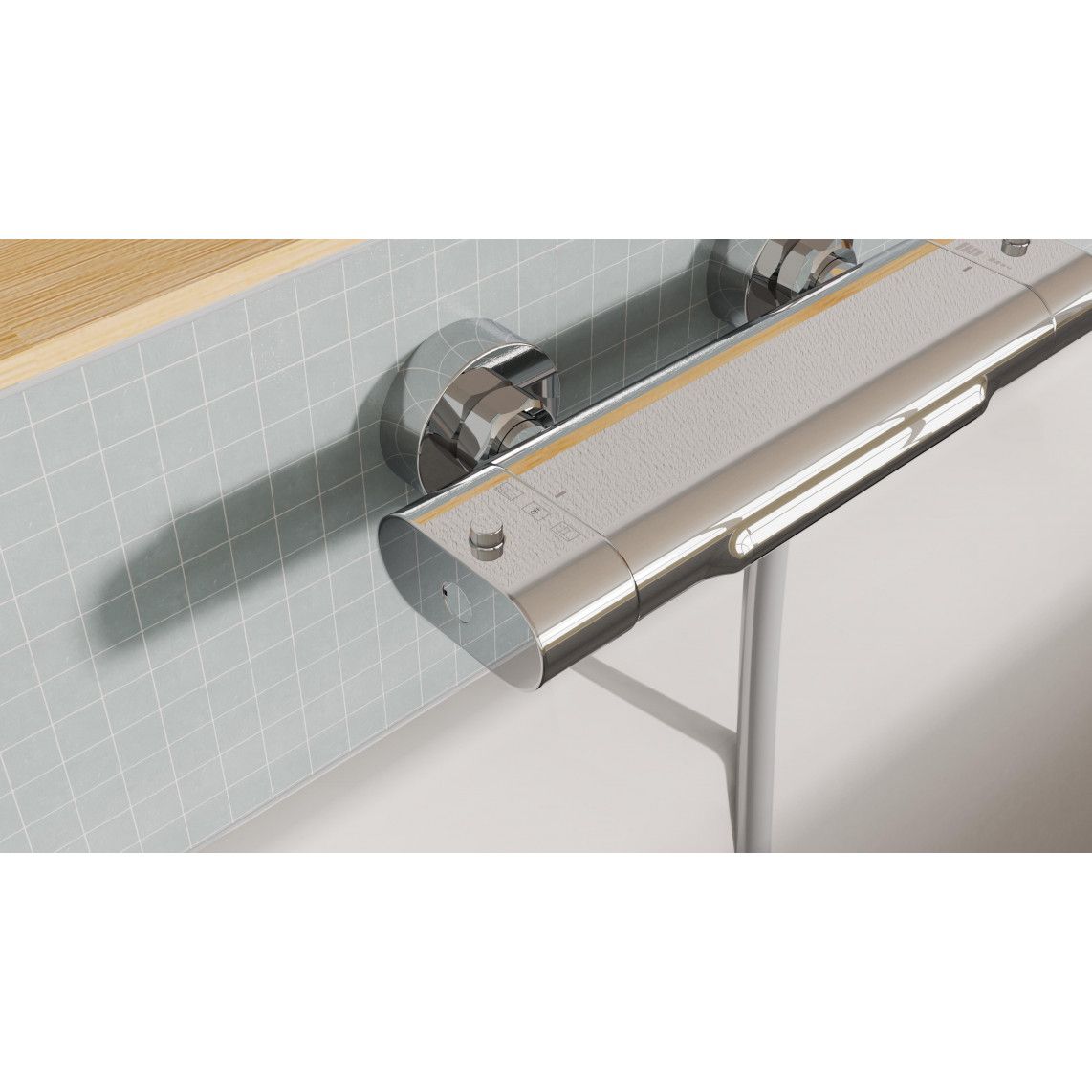 1330090 CARNEO Bathtub mixer, chrome, with waterfall spout vue 9