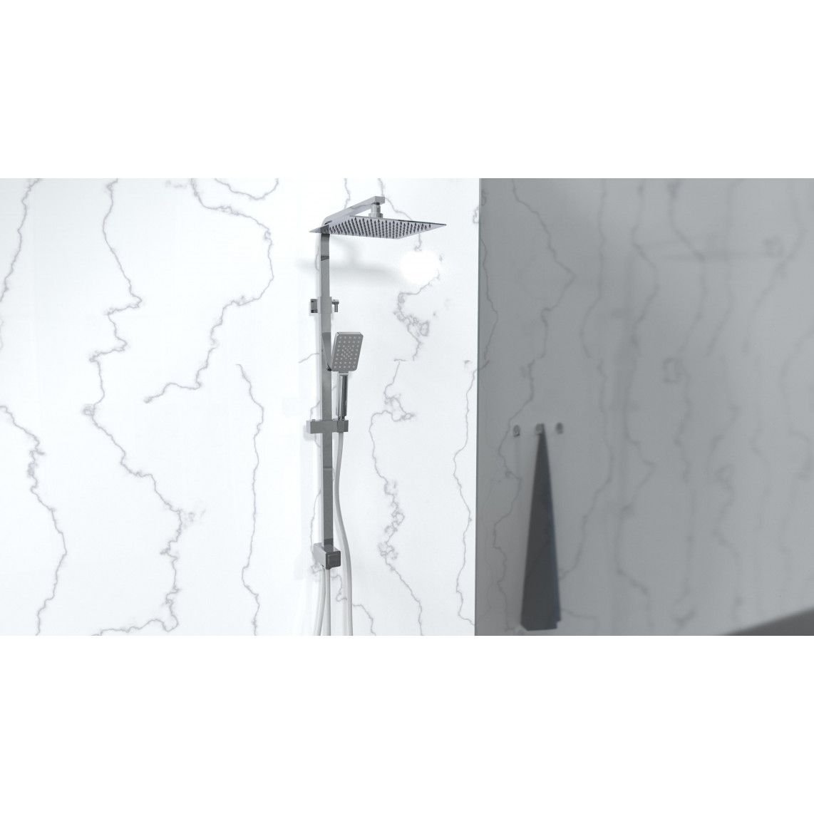 60615 SILVER RAIN Overhead shower set, chrome vue 6