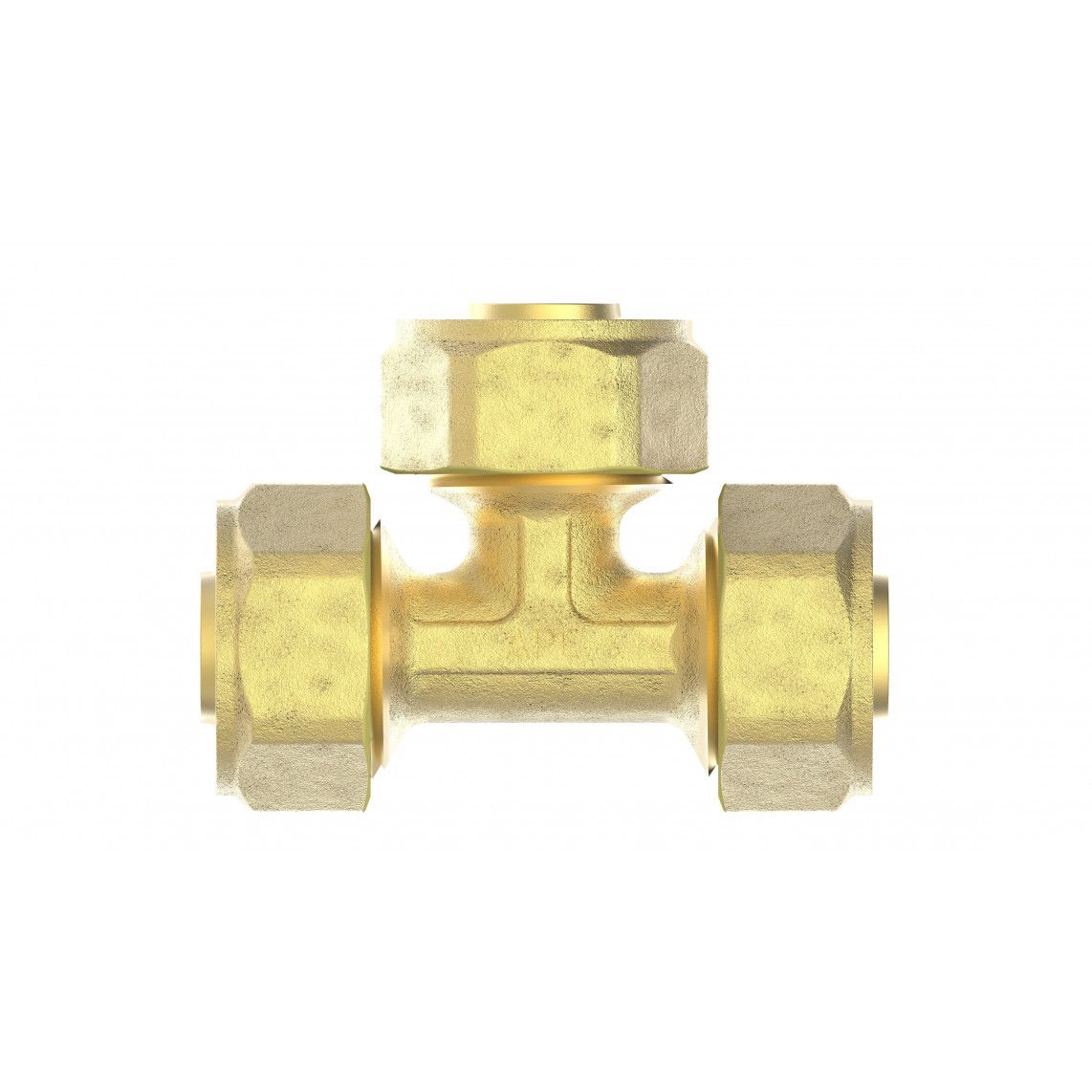 988911155 Tee piece, brass, 16 mm, clamp fitting for multilayer pipe vue 2