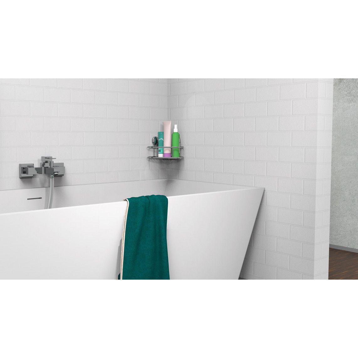 BA0200 Shower tray, chrome, for screwing and glueing vue 7