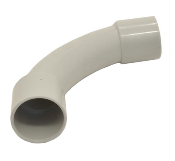 Coude 16mm pour conduite rigide en PVC - Gris Clair Ral 7035