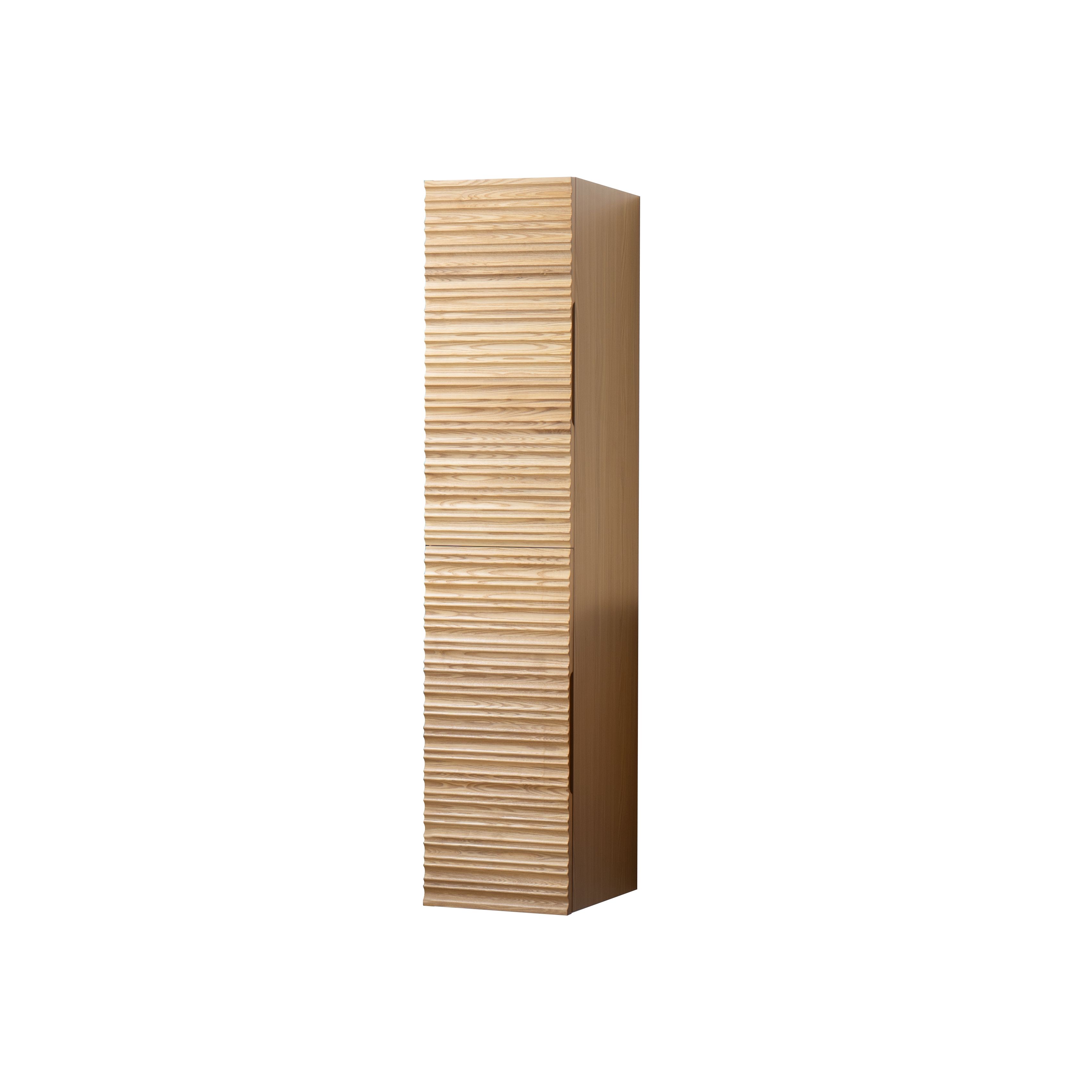 KAMELLIA COLONNE - 2 PORTES - SANS POIGNÉES - SOFT CLOSE - RÉVERSIBLE - 35X160X35 CM - NOYER CLAIR vue 2