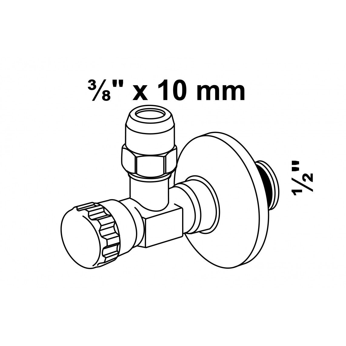98480410 hoekstopkraan, 1/2"BU x 3/8"BU x 10 mmQ, met Duwrozet vue 4