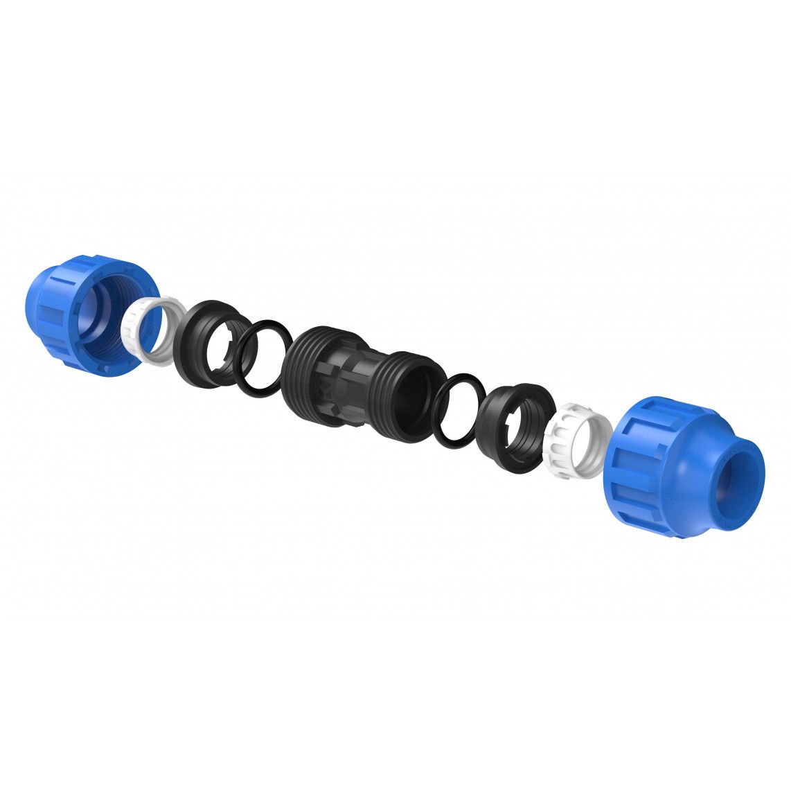 984848117 Reducing connector piece, PP, 25 mm x 20 mm, clamp fitting for HDPE pipe, DVGW certified vue 3