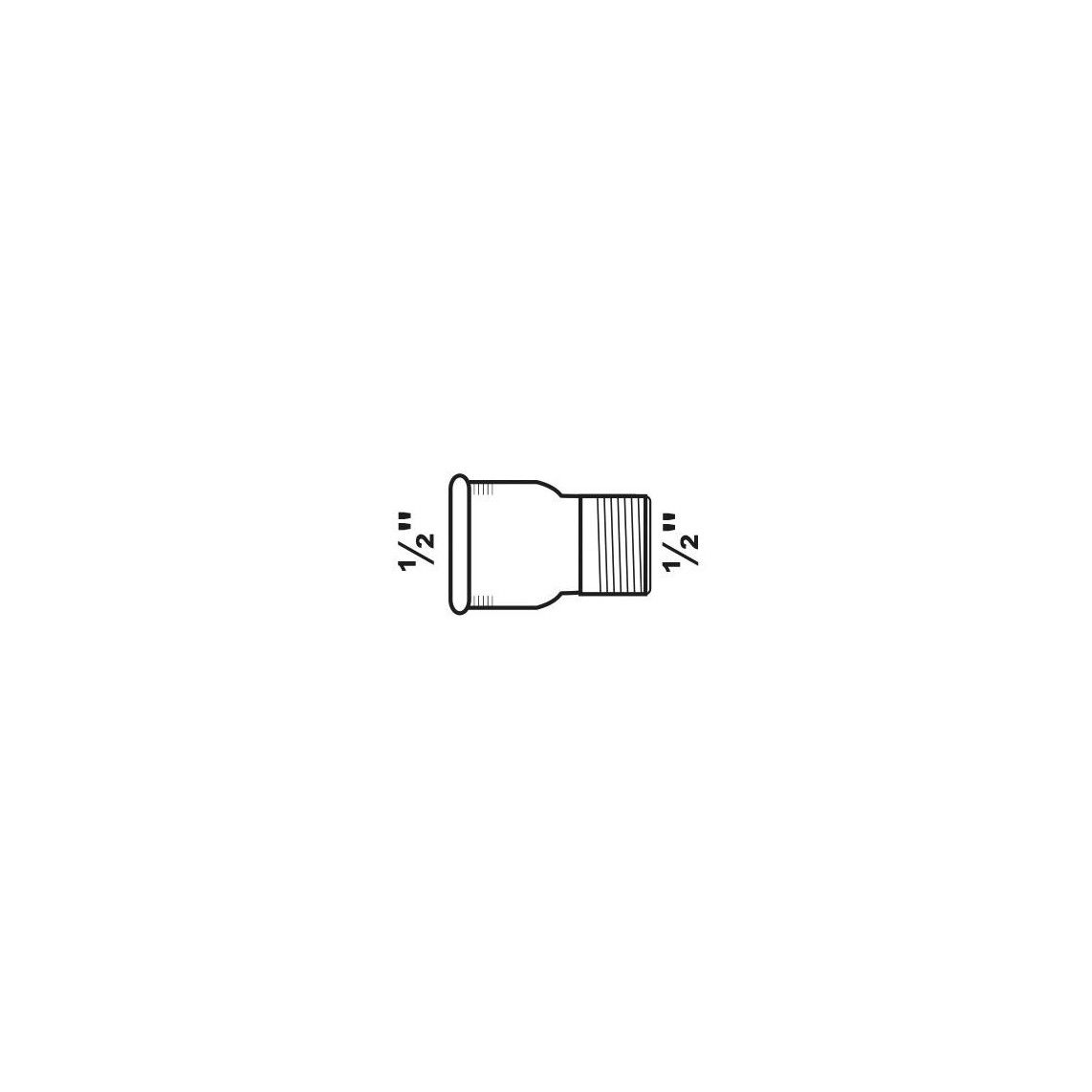 989769155 Extension, malleable galvanized, 1/2" female x 1/2" male vue 2