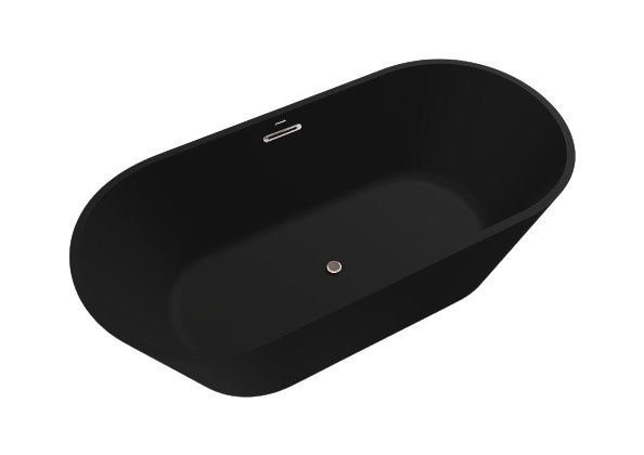 ALONI BAUCI VRIJSTAAND BAD - SOLID SURFACE - 170X80X58,5 CM - MAT ZWART vue 4