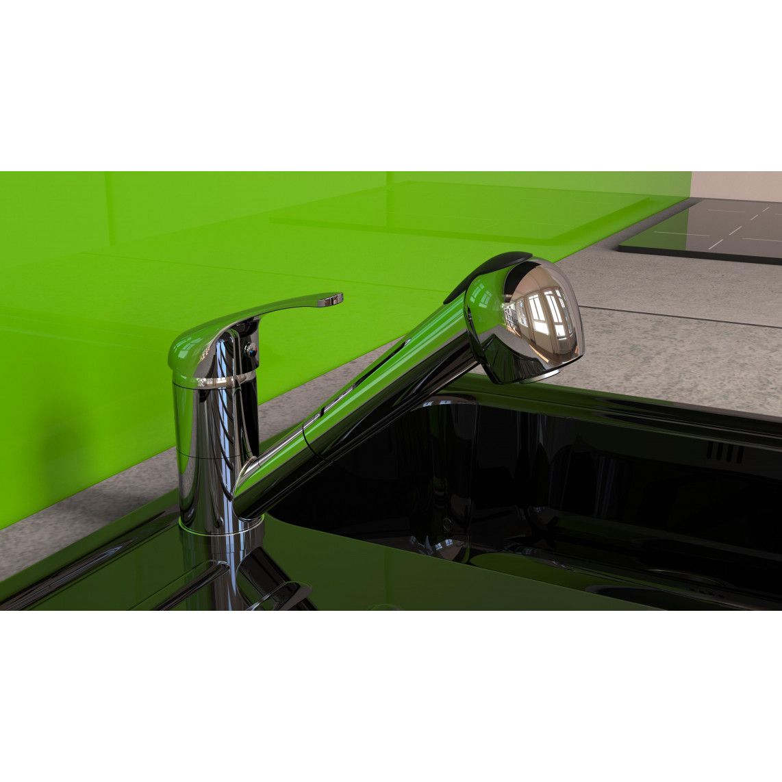 NI183CRT GRANDE VITA CLASSIC Keukenkraan met uittrekbare vaatdouche, chroom vue 3