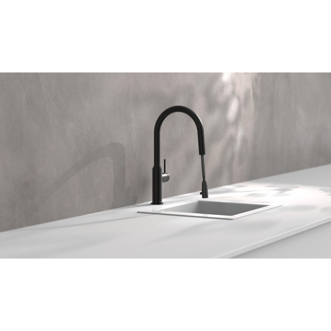 79566 BLACKPOOL Sink mixer, black matt, with pull-out spout vue 3
