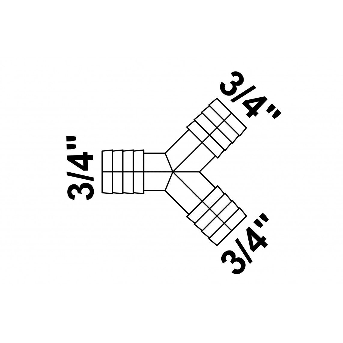 98028876 MS Y-y-fitting, blanco, 19 mm (3/4") vue 2
