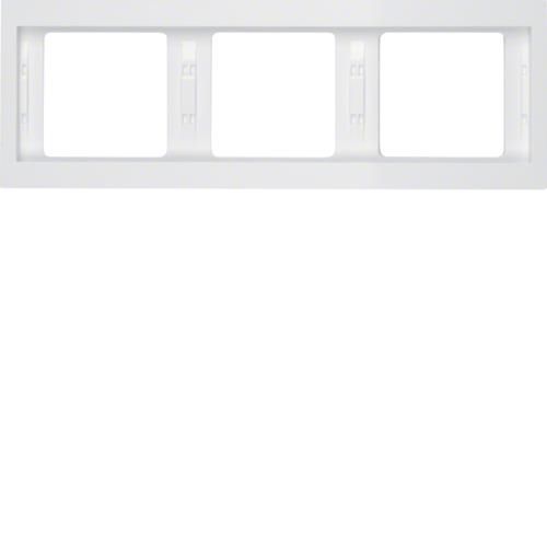 Plaque de recouvrement 3 postes pour montage horizontal Berker K.1 Blanc polaire, brillant