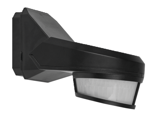 Détecteur de mouvement, 230 V, 16 m, 240°, IP54, pour montage en saillie, couleur black