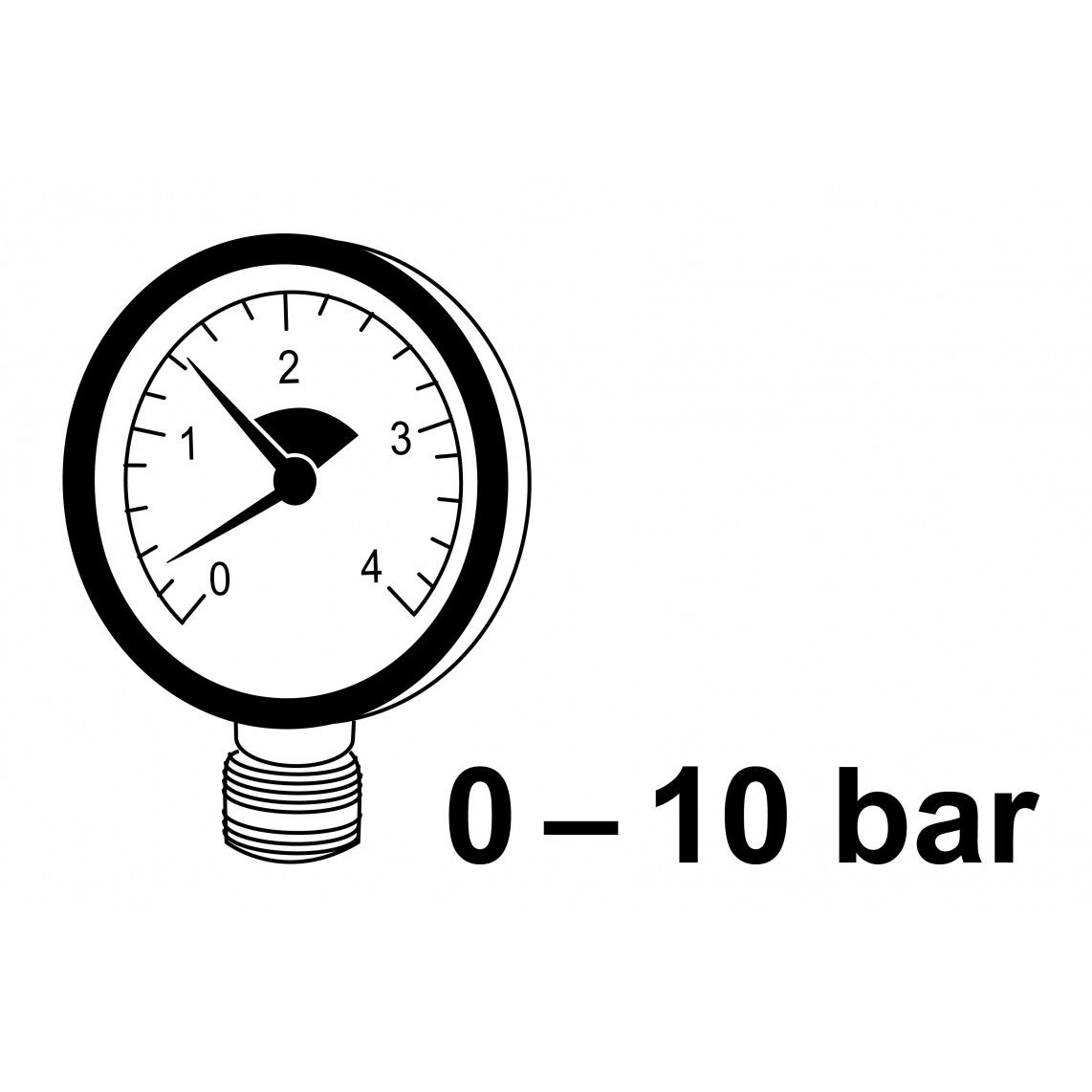 984543055 Pressure gauge for radiator, 63 mm, 1/4" male, 0 - 10 bar, connection down vue 2