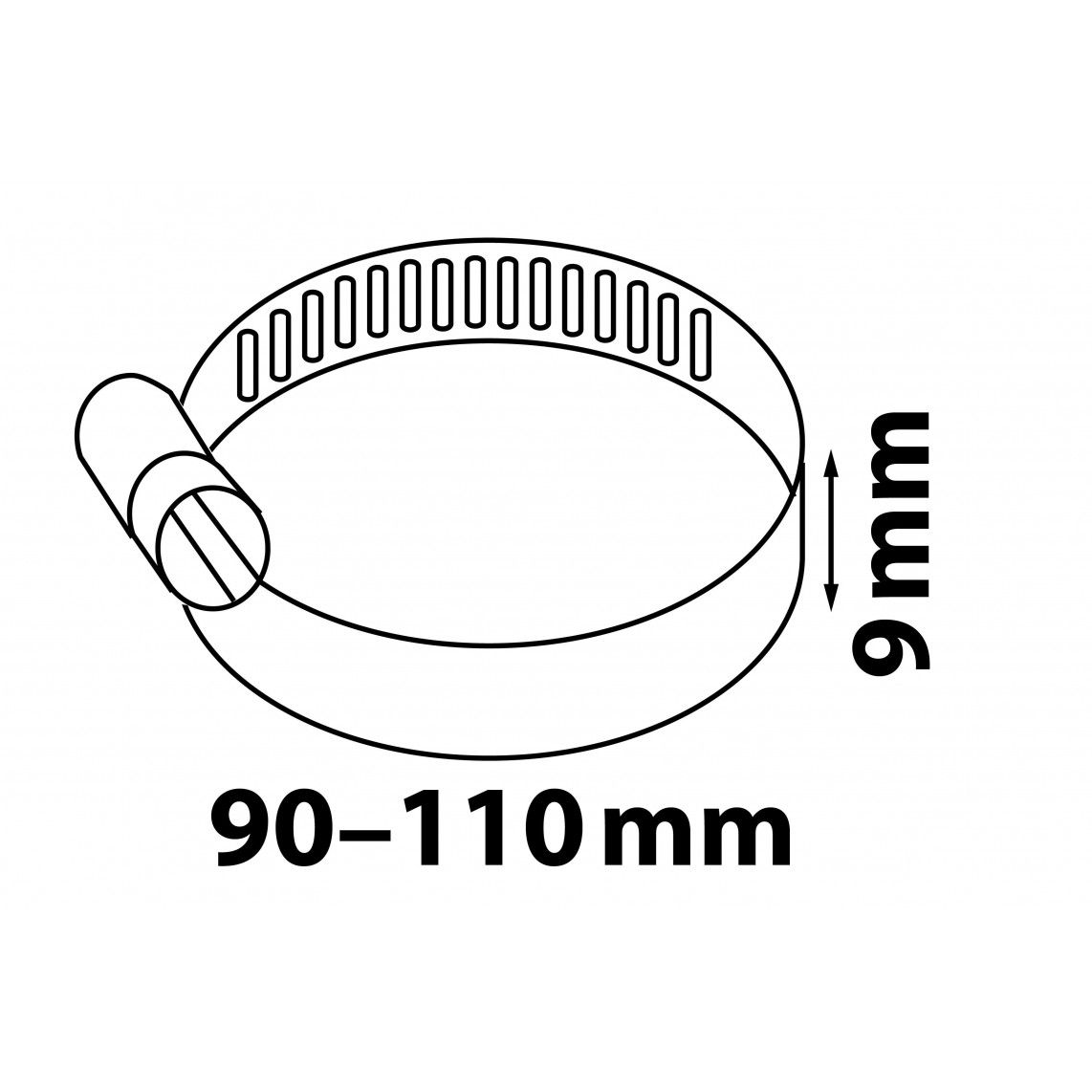 987379155 Hose clamp, stainless steel, 9 x 90 - 110 mm vue 2