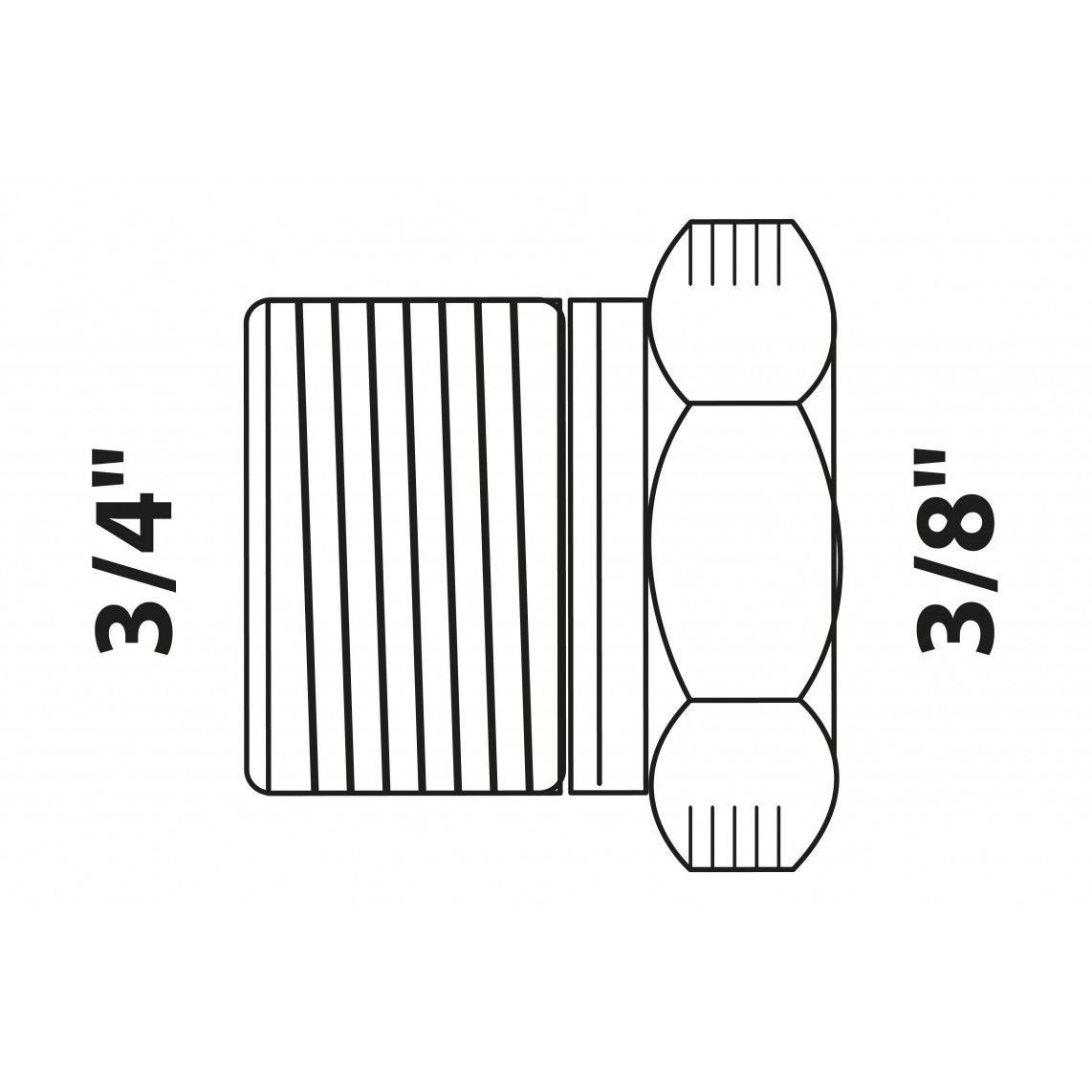 988950155 BR verloopstuk, blanco, 3/4"BU x 3/8"BI, (3241) vue 2