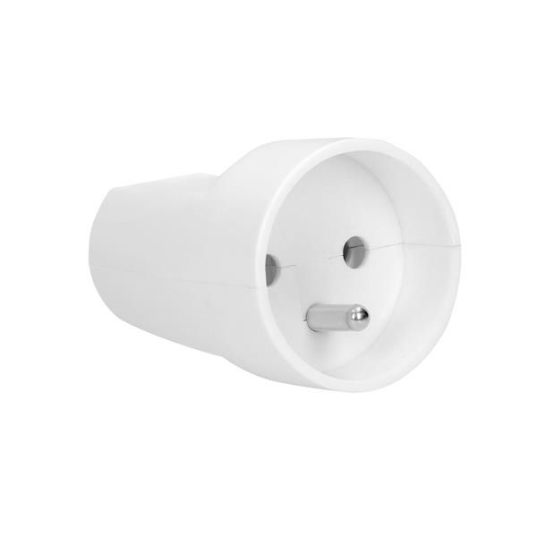 Fiche femelle 2 pôles + T 16A 250V Blanche