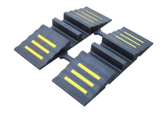 Protecteur de câble 2 passages 75mm 20 tonnes 850 x 300 x 85mm