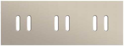 Plaque de recouvrement triple, horizontale 71 mm d'entraxe, pour trois fonctions de commutation double, Niko Rocker steel champagne coated