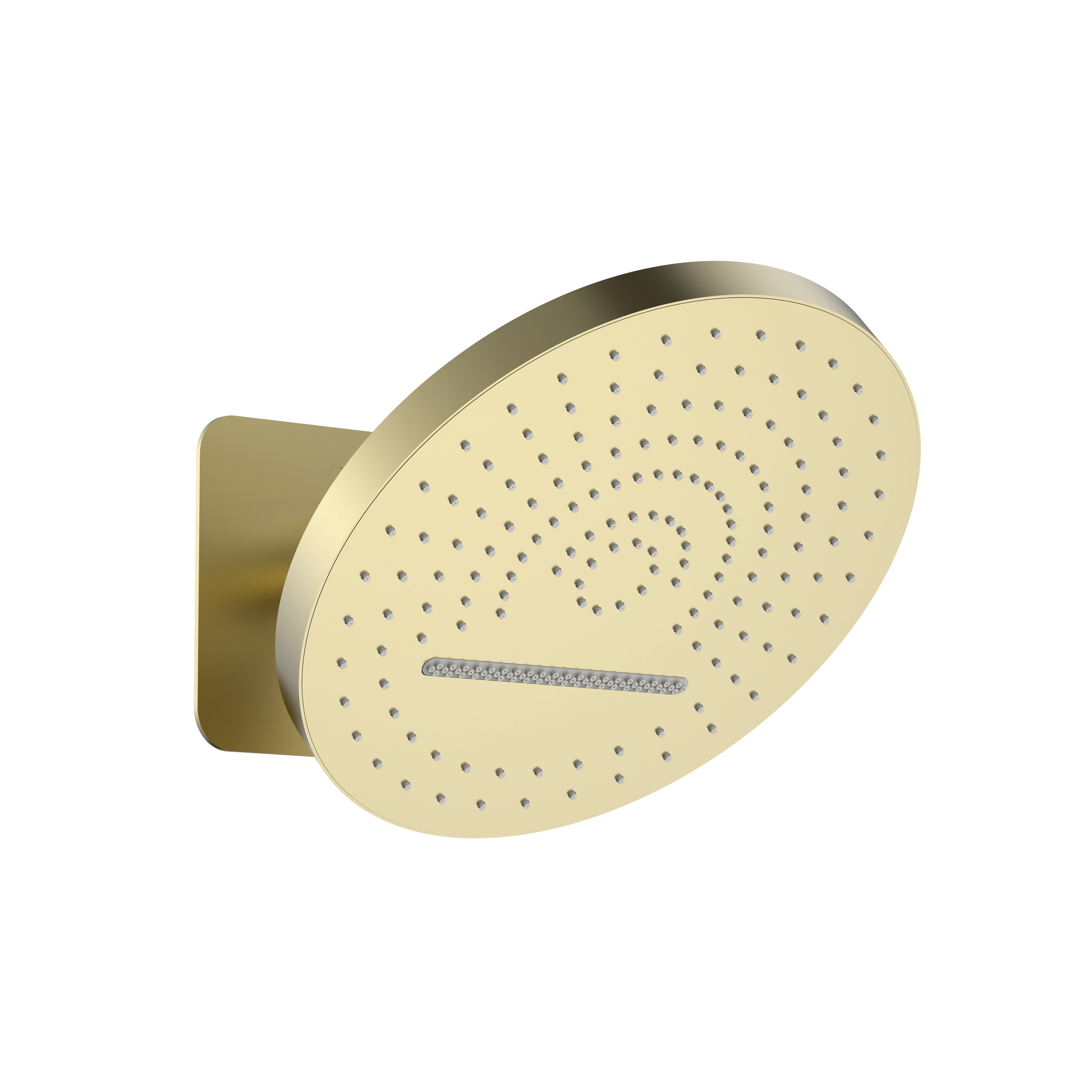 Uniforma Douche DE Tête Tropical Rain XL – 2 Jets – Montage Murale – Avec Boîtier D’encastrement – 32 CM – OR Brossé (pvd)
