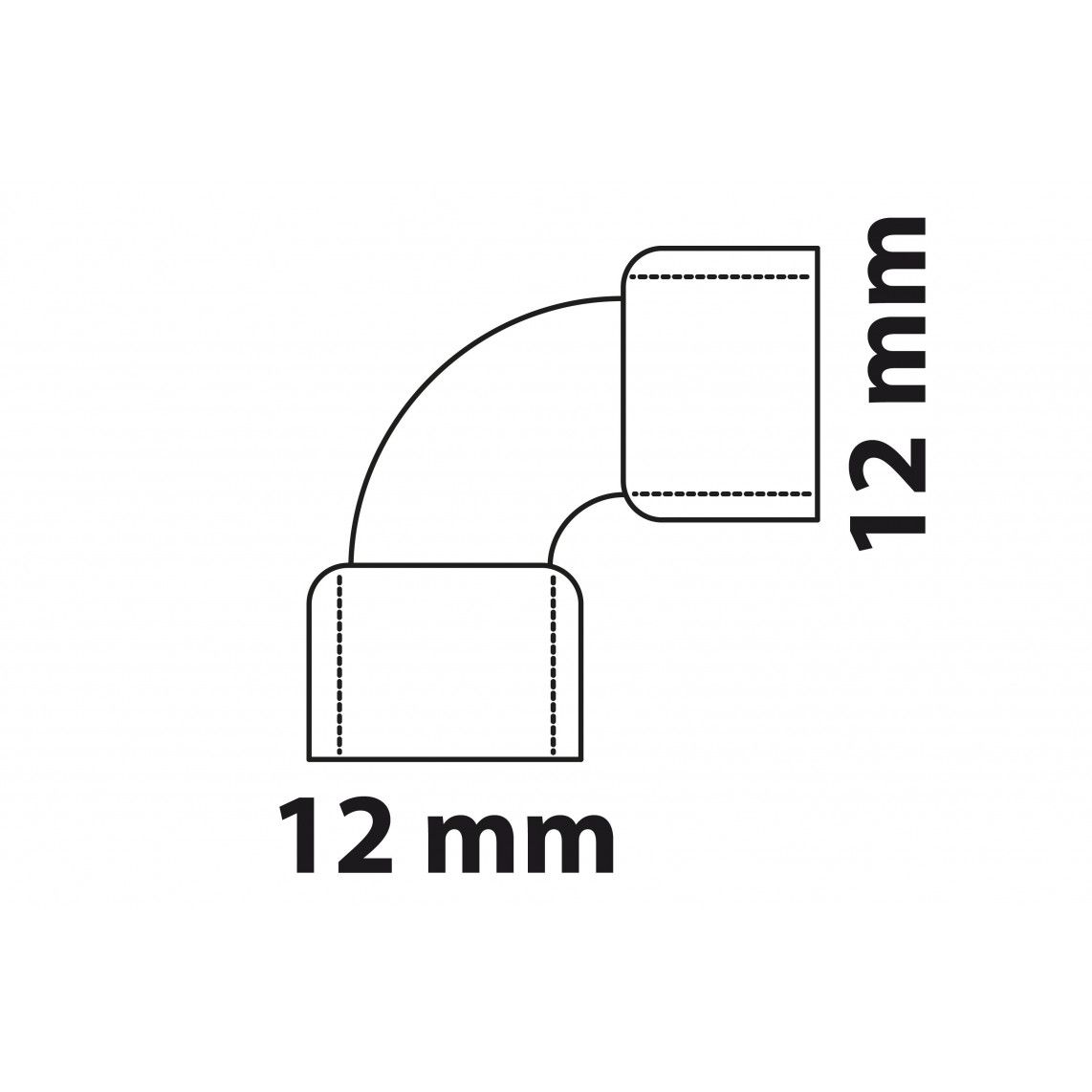 989012017 CU boog 90°, blanco, 12 mm, 2 mofen, (5002a) vue 3