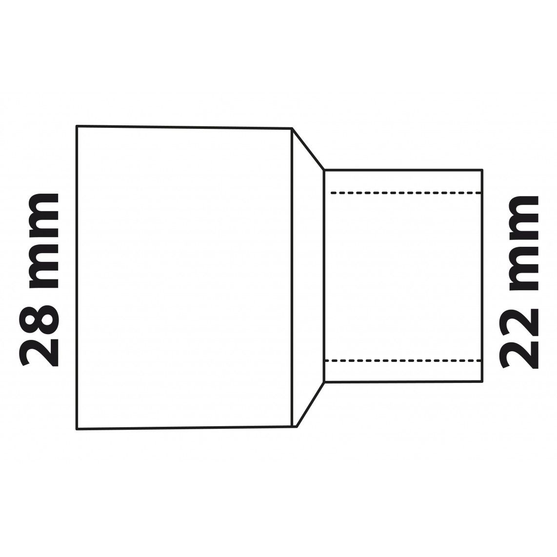 989075017 CU verloopnippel, blanco, 28 mmA x 22 mm, 1 mof, (5243) vue 3