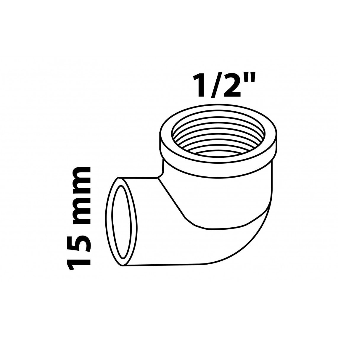 989231055 Transition angle 90°, red brass, 15 mm x 1/2" female, 1 socket vue 2