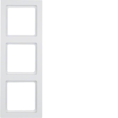 Plaque de recouvrement 3 postes Berker Q.3 Blanc polaire, Velours