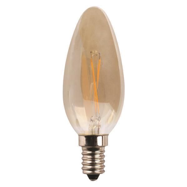 Lampe flamme filament croisé dimmable 4,5W E14 Or 2400K