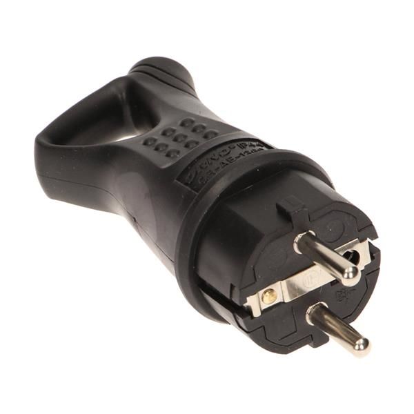 Rubber plug with handle. 250V / 16A, IP44, with handle.
