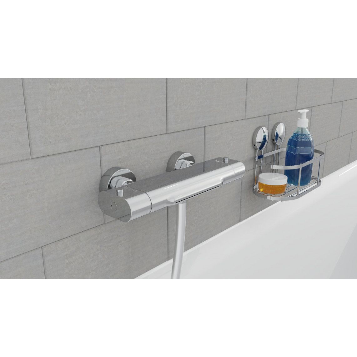 1330090 CARNEO Bathtub mixer, chrome, with waterfall spout vue 6